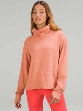Lululemon Ready to Rulu Funnel Neck Pullover - Peach Pink Savannah - Size 6 EUC